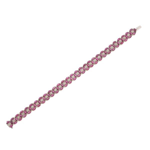 Ruby, diamond and gold bracelet