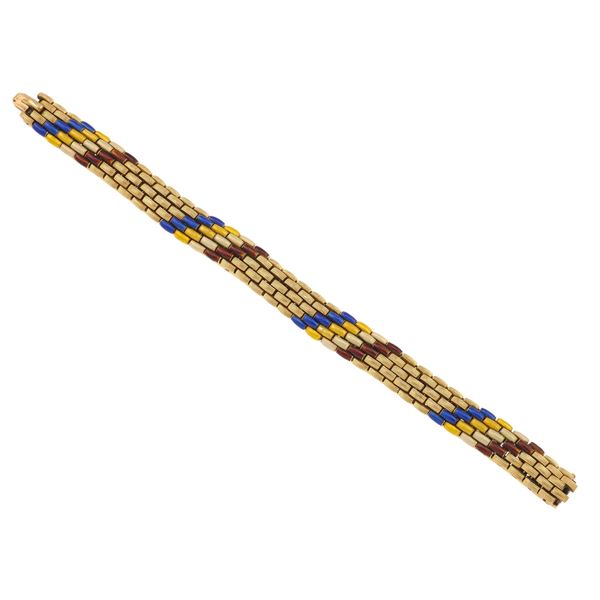 Enamel and gold bracelet