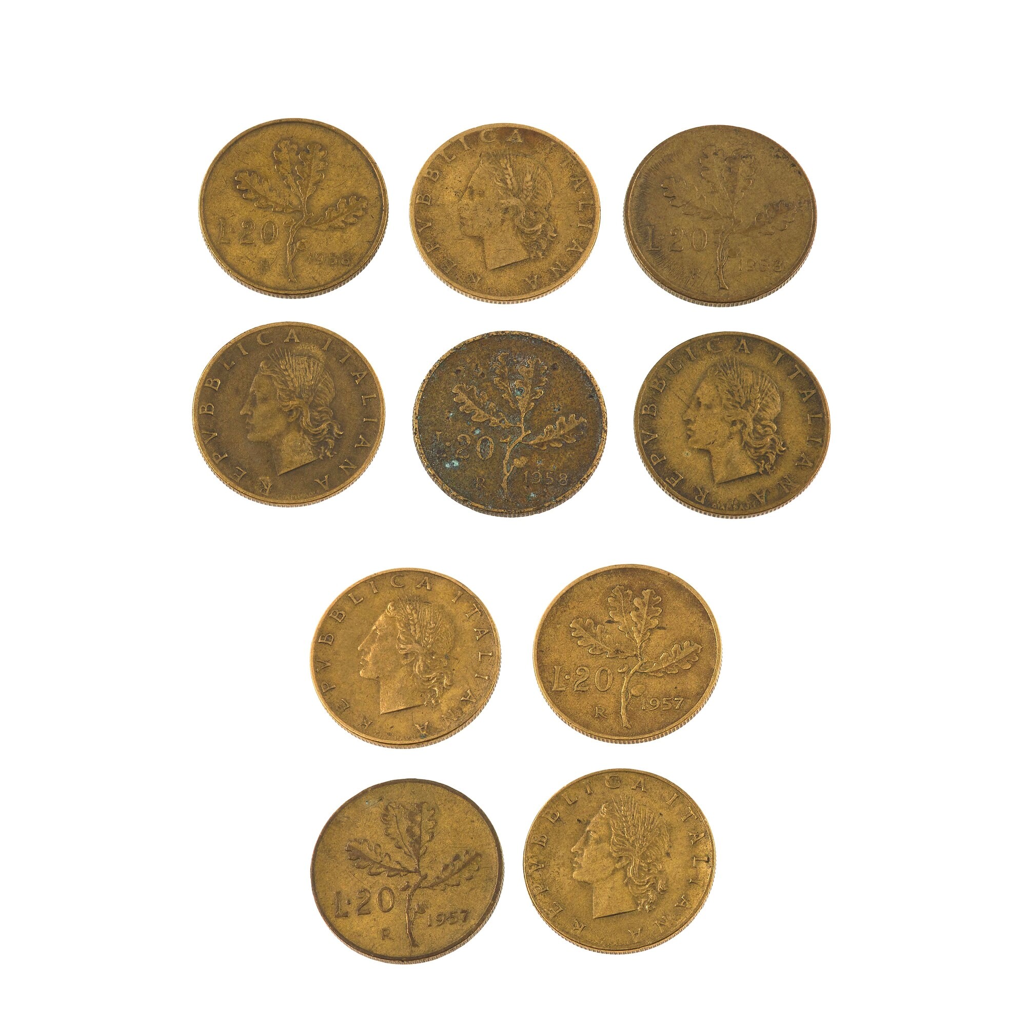 Monete varie, metallo fuori corso e 14 monete da 500 lire italiane in argento (titolo 925)