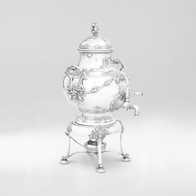 Pobbiati Virginio, Samovar in argento fuso e sagomato