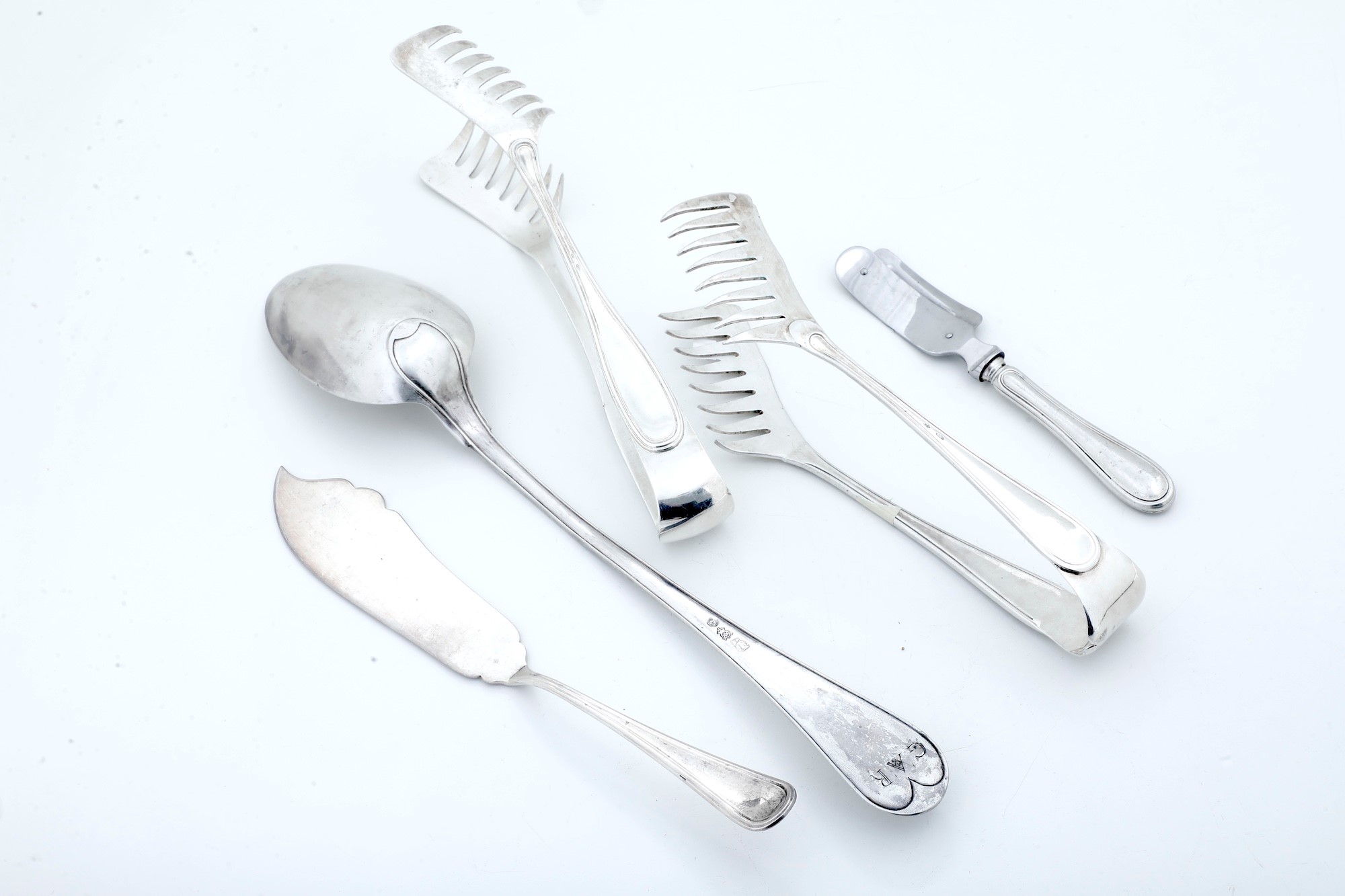 Metallo argentato e argento, Servizio di posateria (XX secolo)
