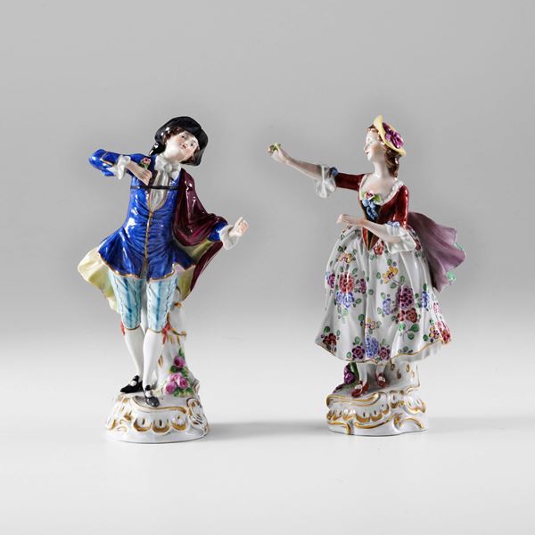 Coppia di figurine. Turingia, XX secolo