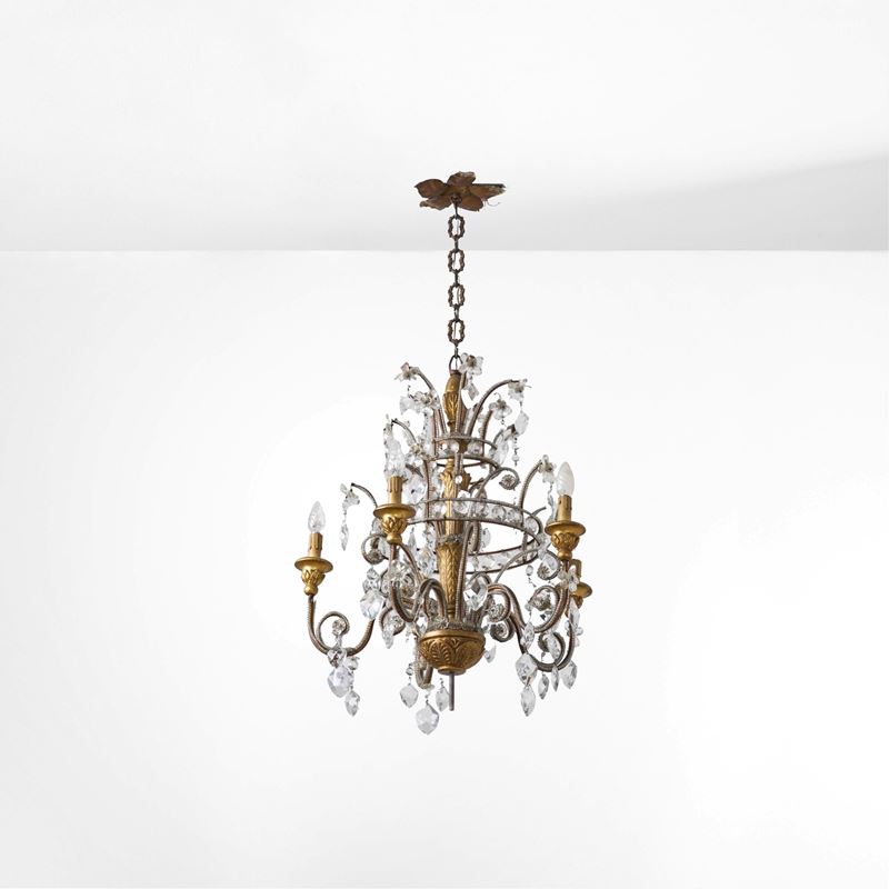 Lampadario a gocce. XX secolo  - Auction Artworks, Furniture and Works of Art. A charitable bequest - II - Cambi Casa d'Aste