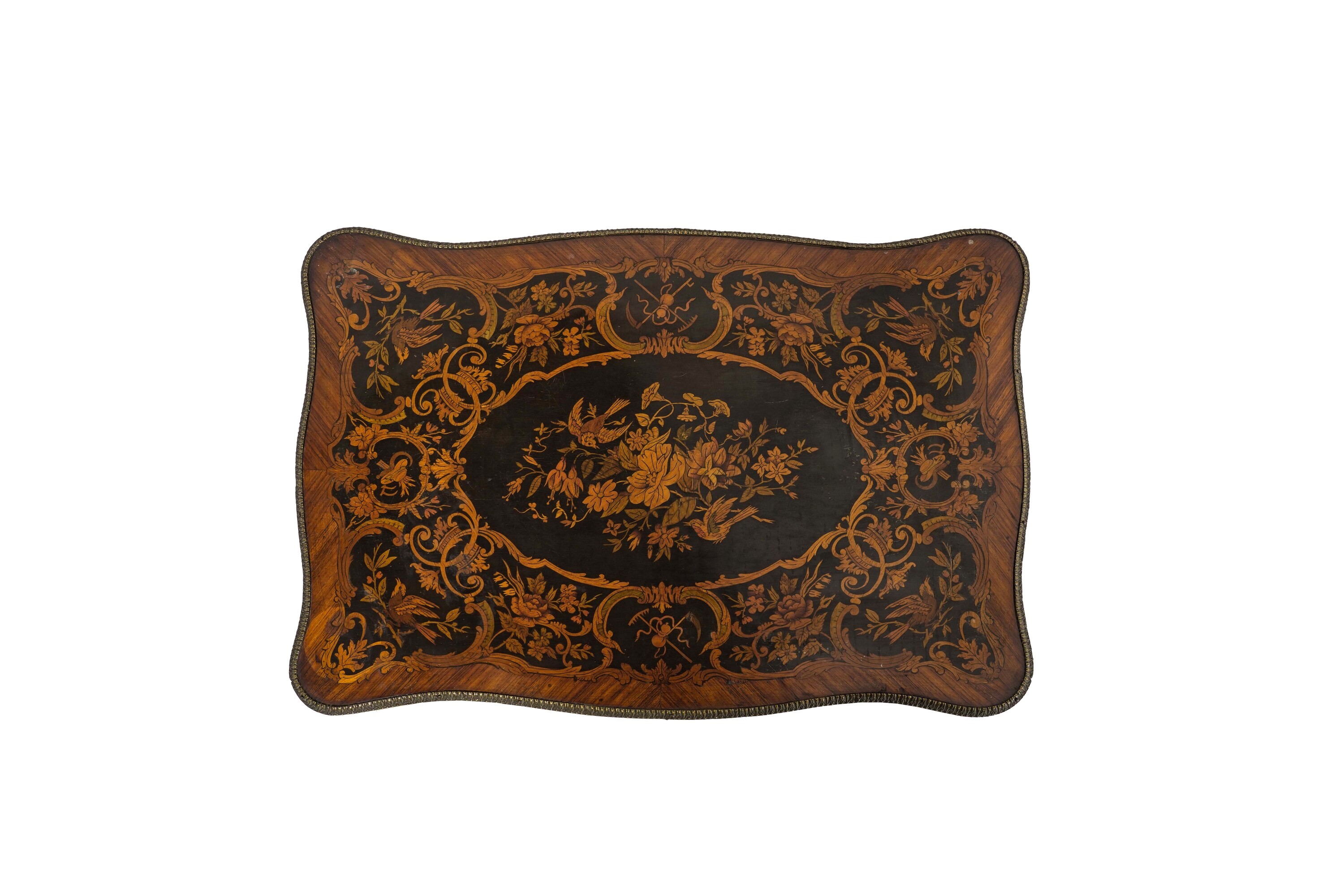 Tavolino in stile Napoleone III, legno lastronato e intarsiato (seconda metà del XIX secolo)