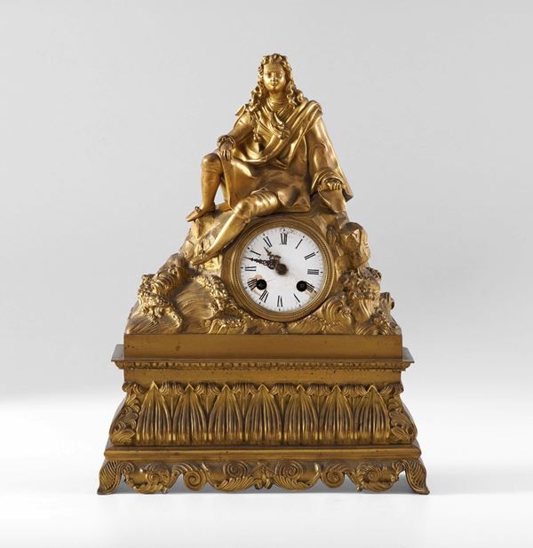 Pendola da tavolo in stile settecentesco. Francia, fine XIX-inizi XX secolo