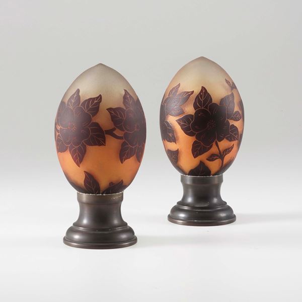 Coppia di lampade in vetro, firmate Octavio Ravagnani, Brasile seconda metà del XX secolo