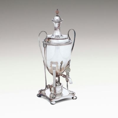 Samovar in metallo argentato, XX secolo