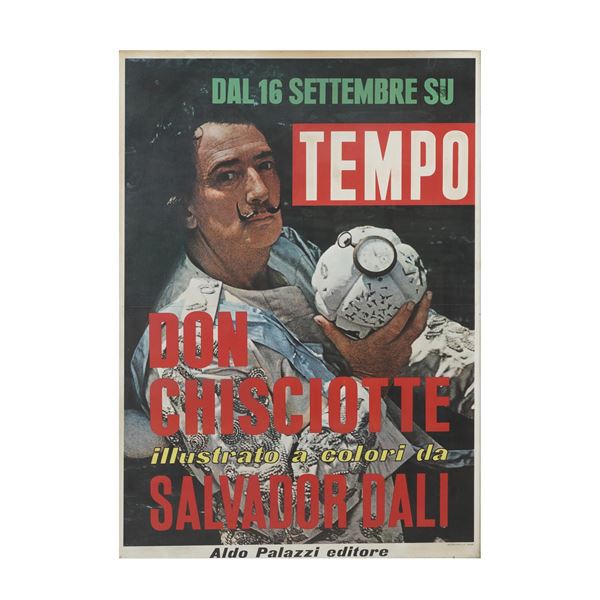 Manifesto pubblicitario del giornale “Tempo”. anni ’70, stampato da Amilcare Pizzi di Milano