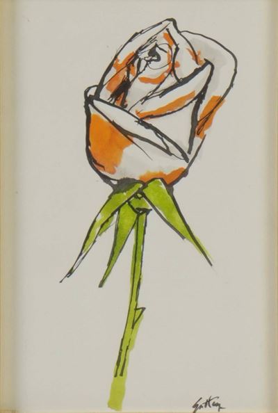 Renato Guttuso, Rosa (litografia a colori)