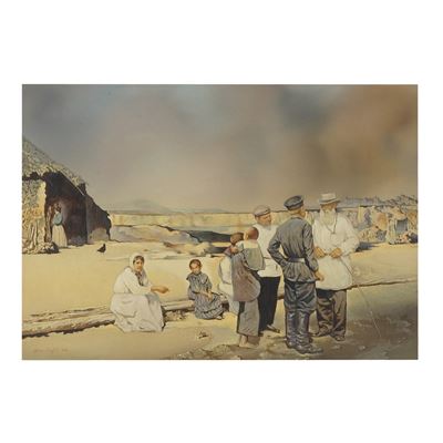 Genia Chef, Paesaggio, olio su tavoletta