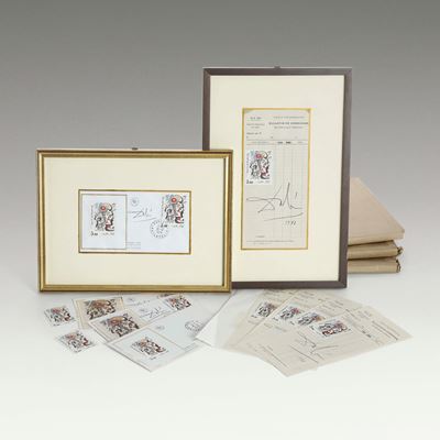 Dalì (1978), Lotto di quindici francobolli e moduli di richiesta d’acquisto da collezione