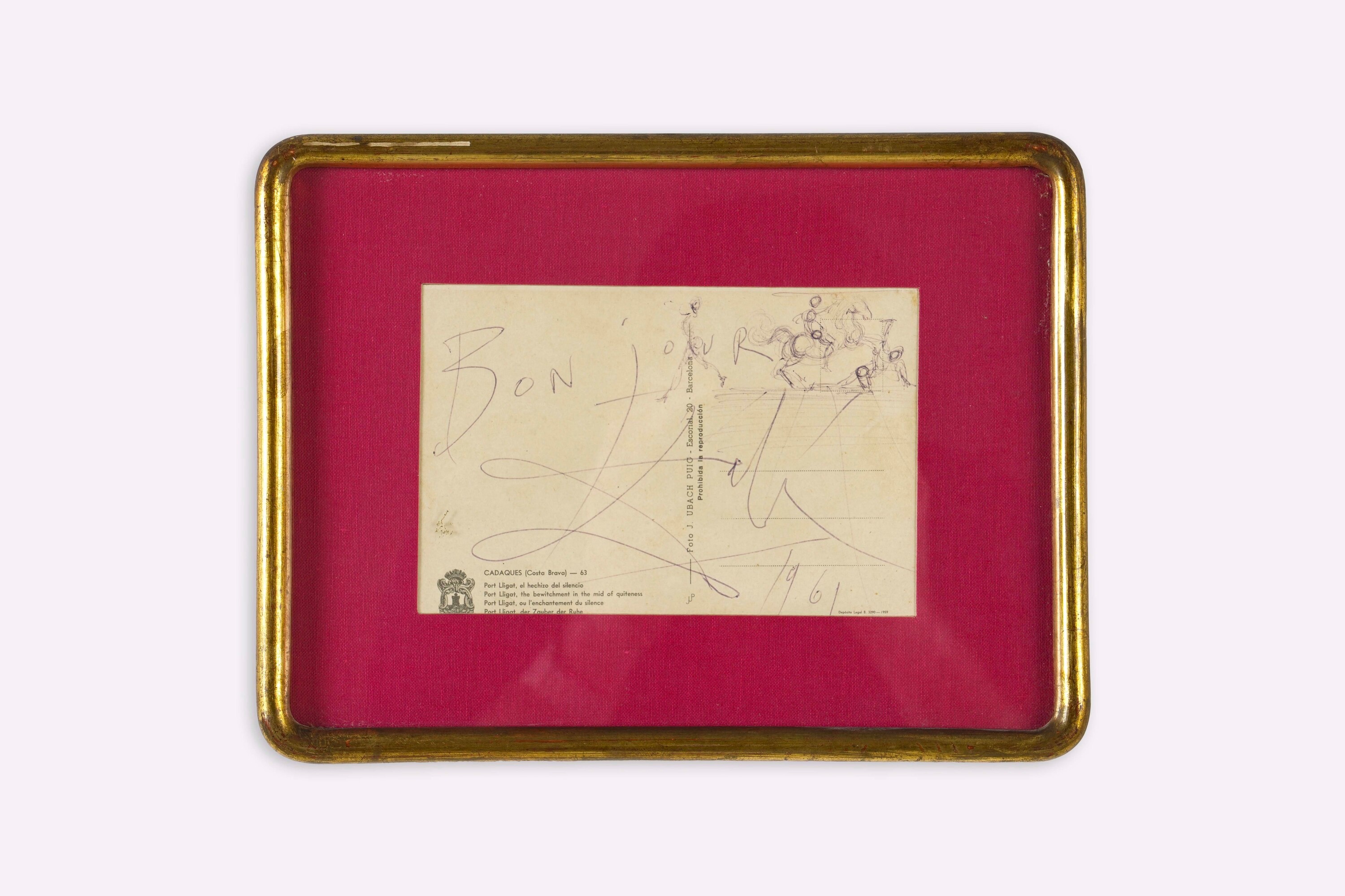 Dalì, Salvador, Bonjour, disegno a penna su carta, 1961