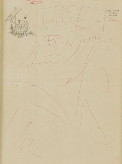 Dalì, Salvador, Bonjour Rosso, disegno a penna su carta, 1962