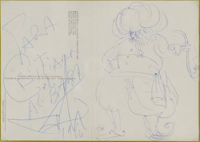 Salvador Dalì, AliBaba, disegno a penna su carta