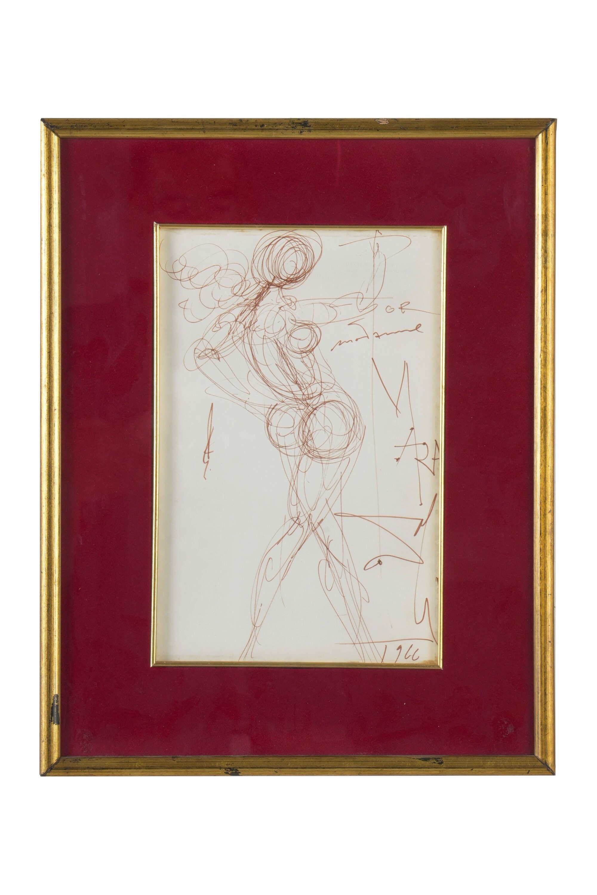 Dalì, Salvador, Disegno a inchiostro su carta “Madame Mara”, 1966