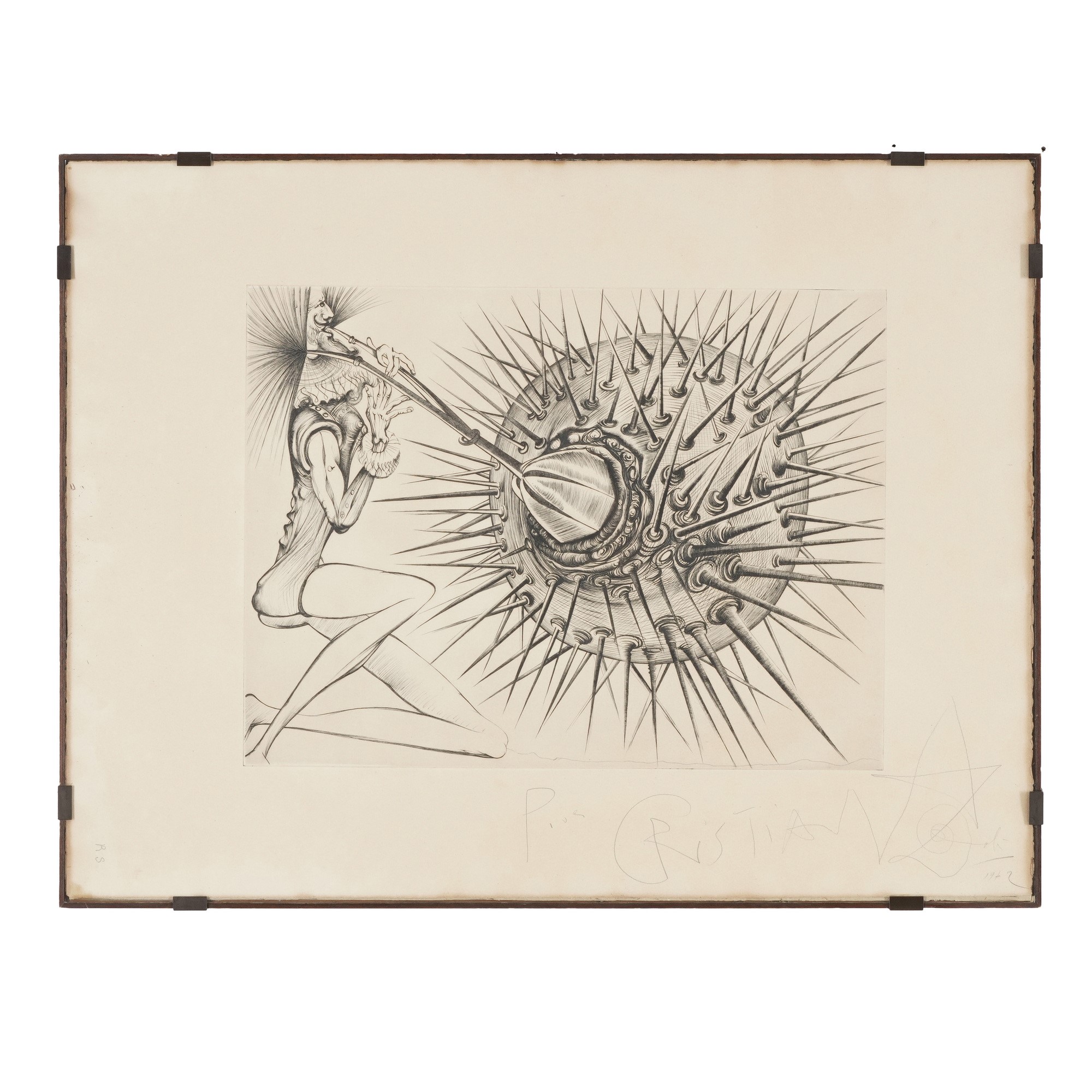 Salvador Dalí, Don Chichotte et l’oursin (litografia)