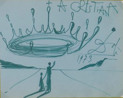 Dalì, Salvador, Corona, disegno a pennarello su carta (1973)