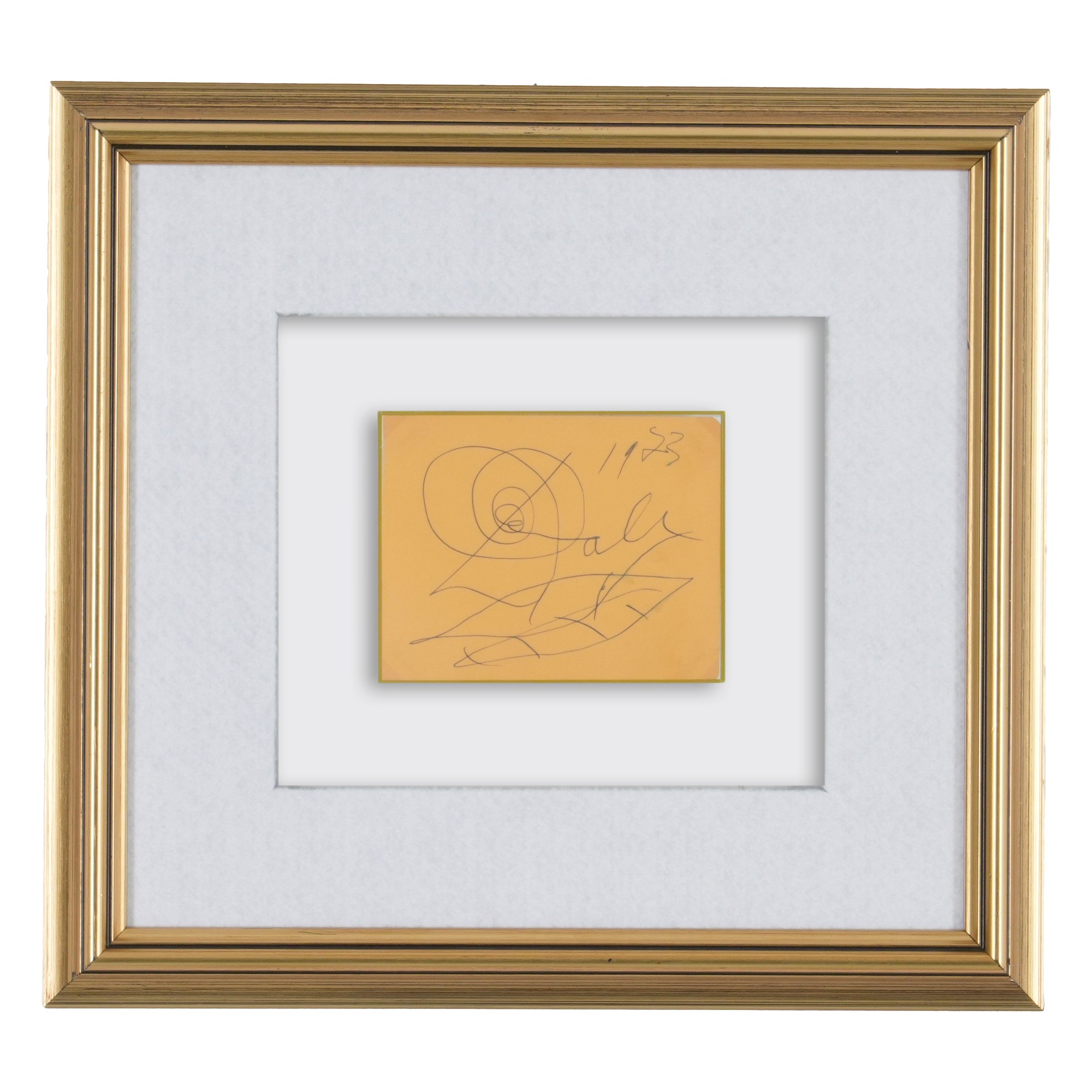 Salvador Dalì, Dalì su foglia (disegno a penna su carta), 1973