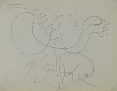 Salvador Dalì, Angioletto (disegno a matita su carta), 1974