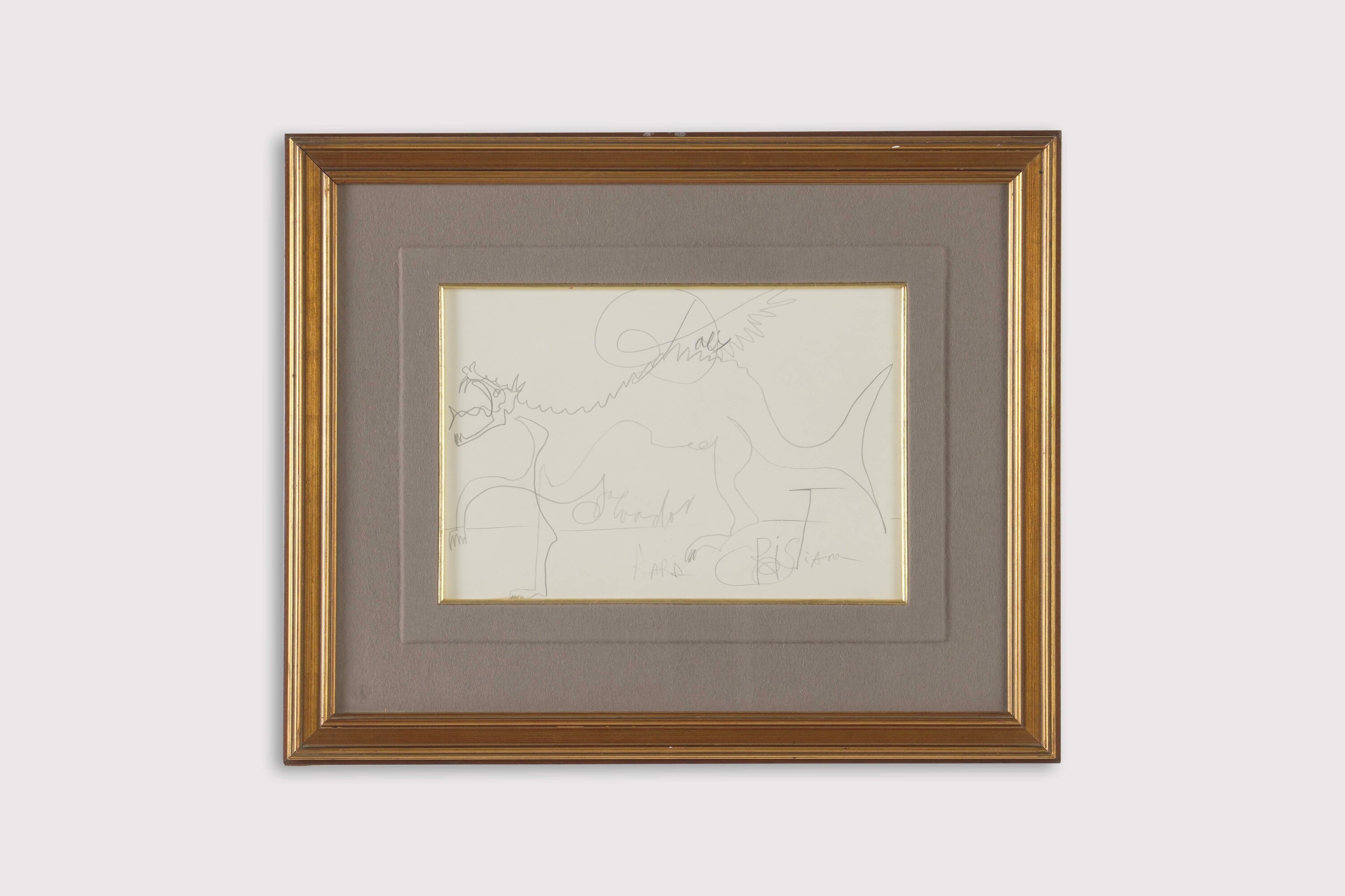 Dalì, Salvador, Disegno a matita su carta “Drago”
