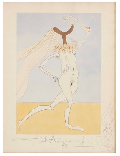 Dalì, Salvador (1904-1989), Angelo hommage de Dalì, disegno a matita su carta