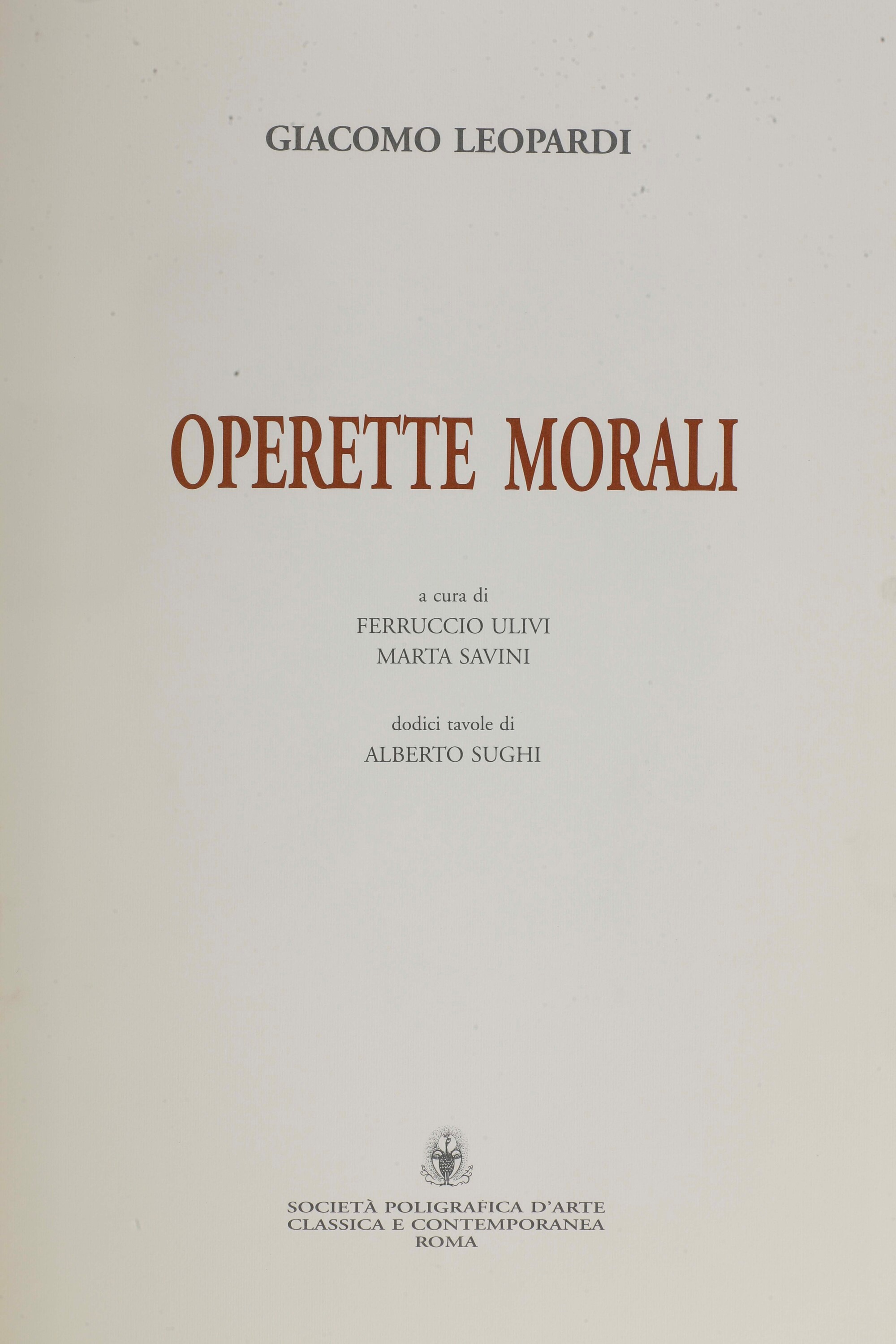 Alberto Sughi, Operette morali di Giacomo Leopardi