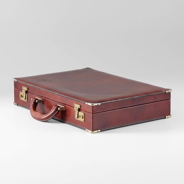 Cartier. Valigetta ventiquattrore in alcantara bordeaux
