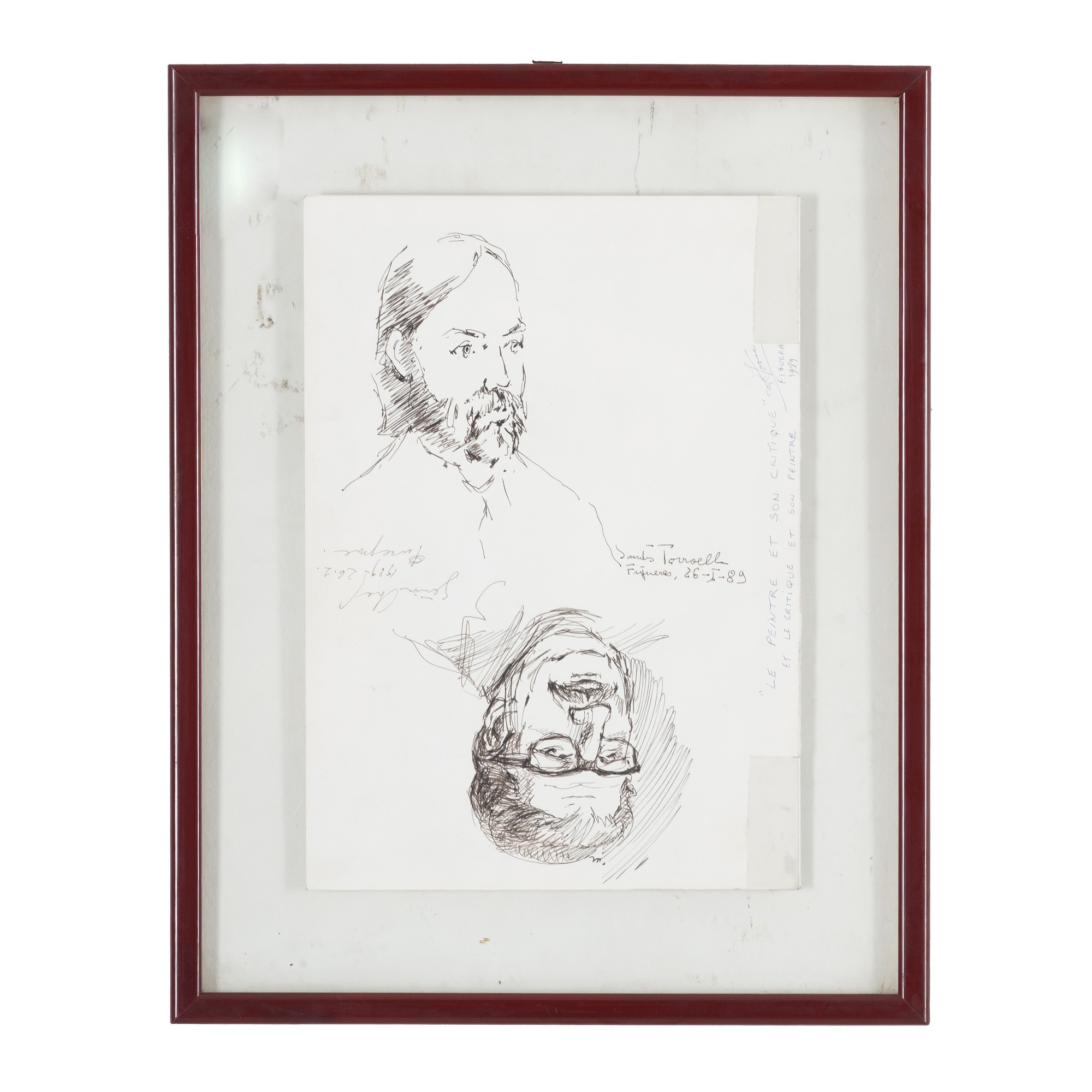 Rafael Torroella e Chef, Doppio disegno con visi di uomo