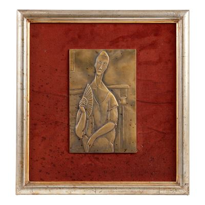 Modigliani, Bassorilievo con figura femminile e ventaglio