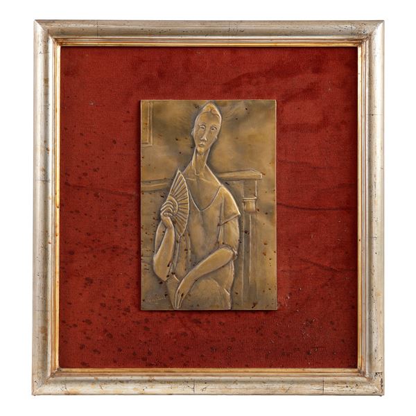 Bassorilievo raffigurante figura femminile con ventaglio, da Amedeo Modigliani