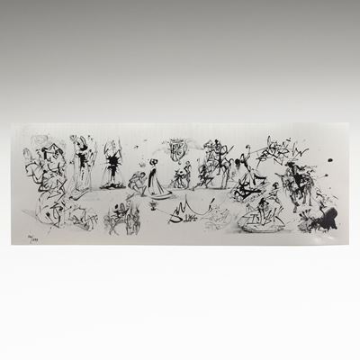 Salvador Dalì, Otto multipli con raffigurazioni varie, argento 925 e metallo