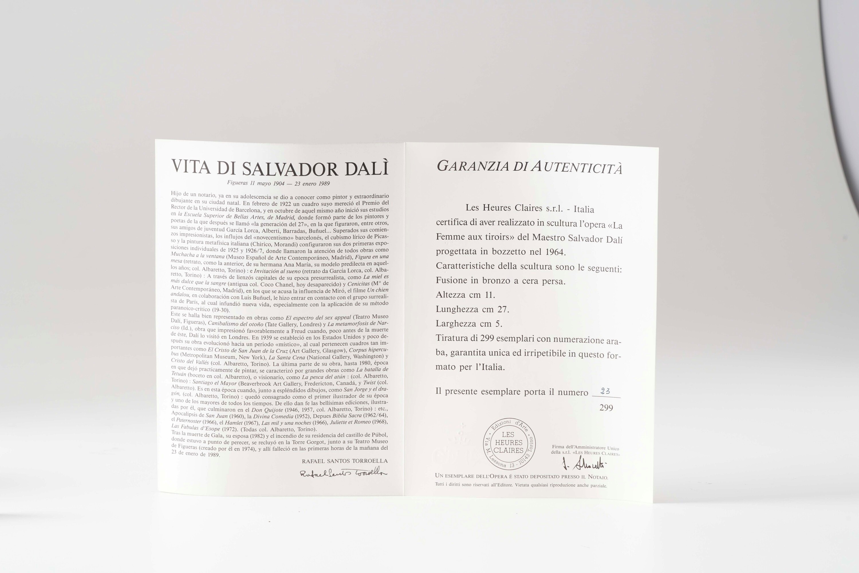 Salvador Dalì - La femme aux tiroirs (tiratura 299 esemplari)