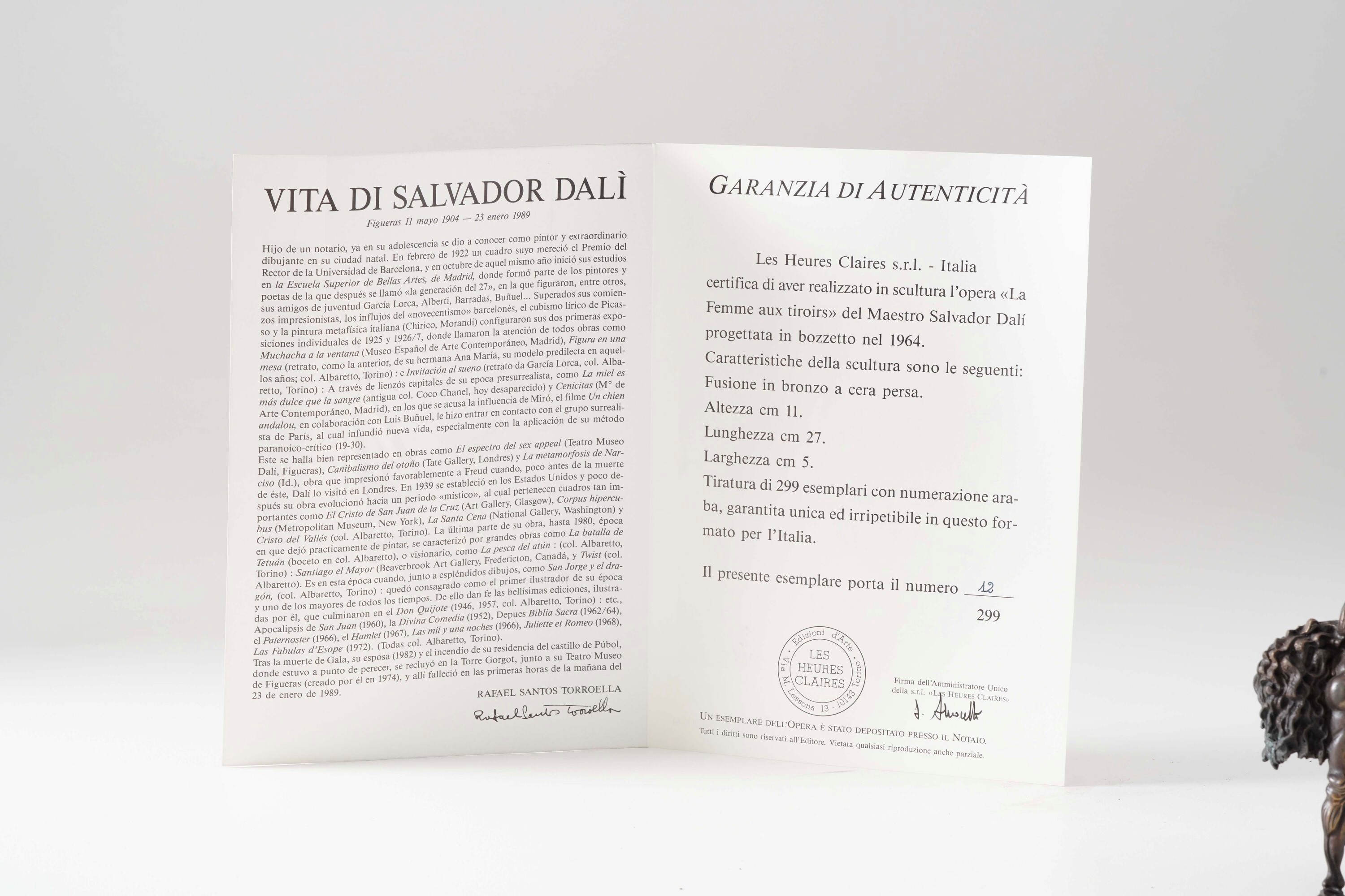 Salvador Dalì - La femme aux tiroirs (tiratura 299 esemplari)