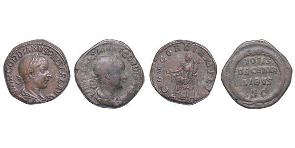 GORDIANO III, 238-244. Lotto di due monete.