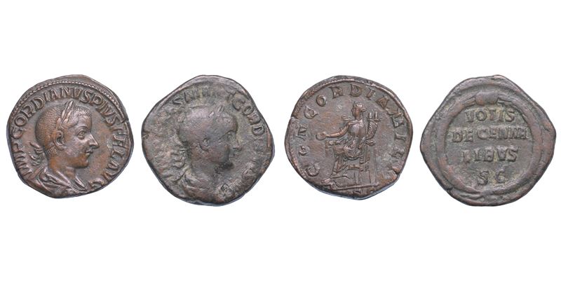 GORDIANO III, 238-244. Lotto di due monete.  - Asta Numismatica - Cambi Casa d'Aste