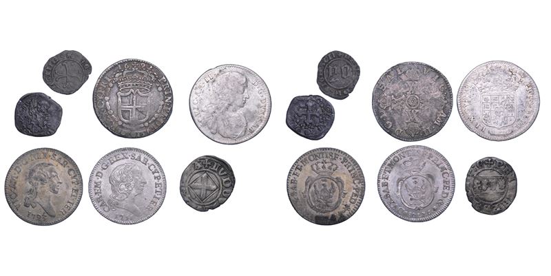 CASA SAVOIA. Lotto di sette monete.  - Auction Numismatics - Cambi Casa d'Aste