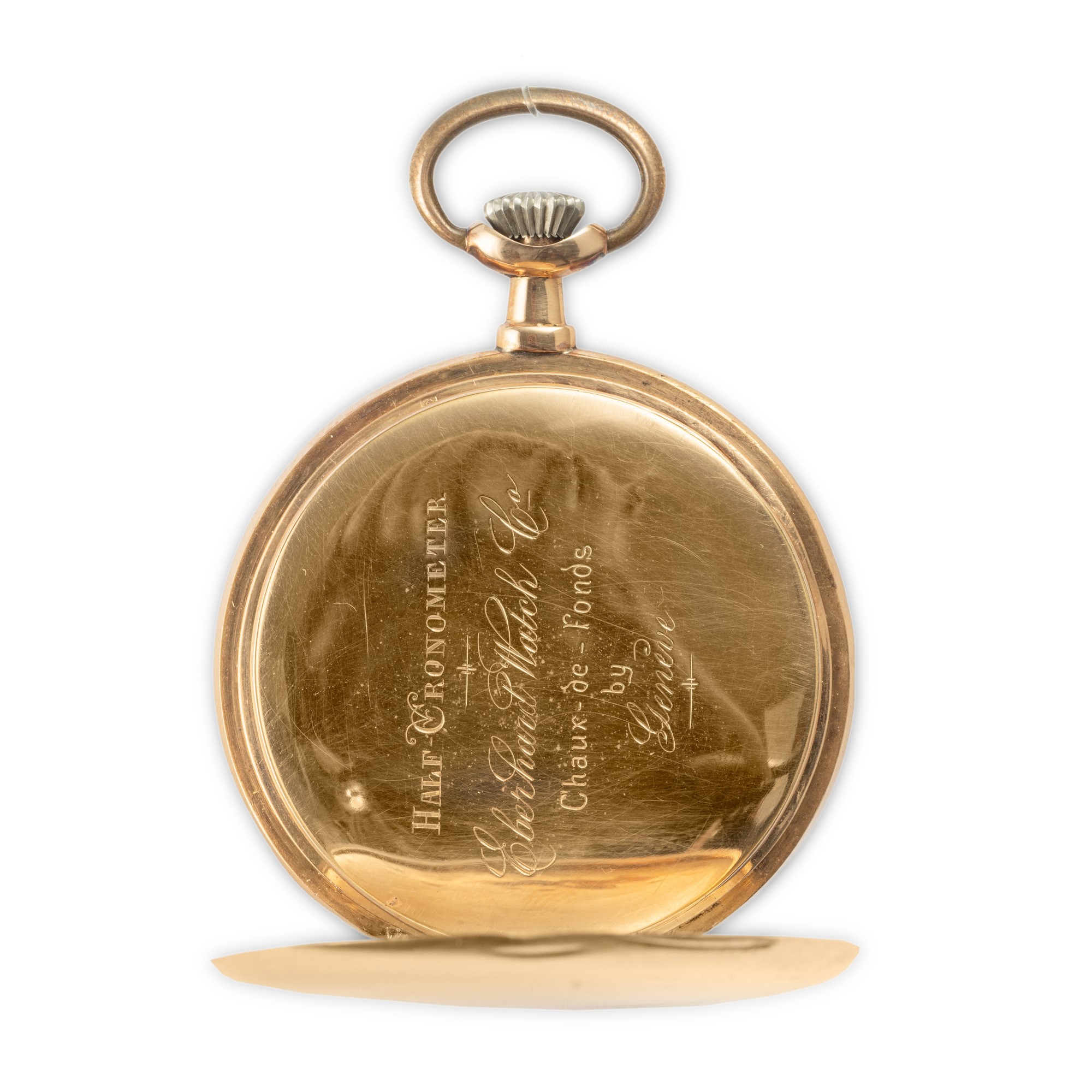 Eberhard & Co - Orologio da tasca in oro giallo 18k con quadrante argenté guillochè