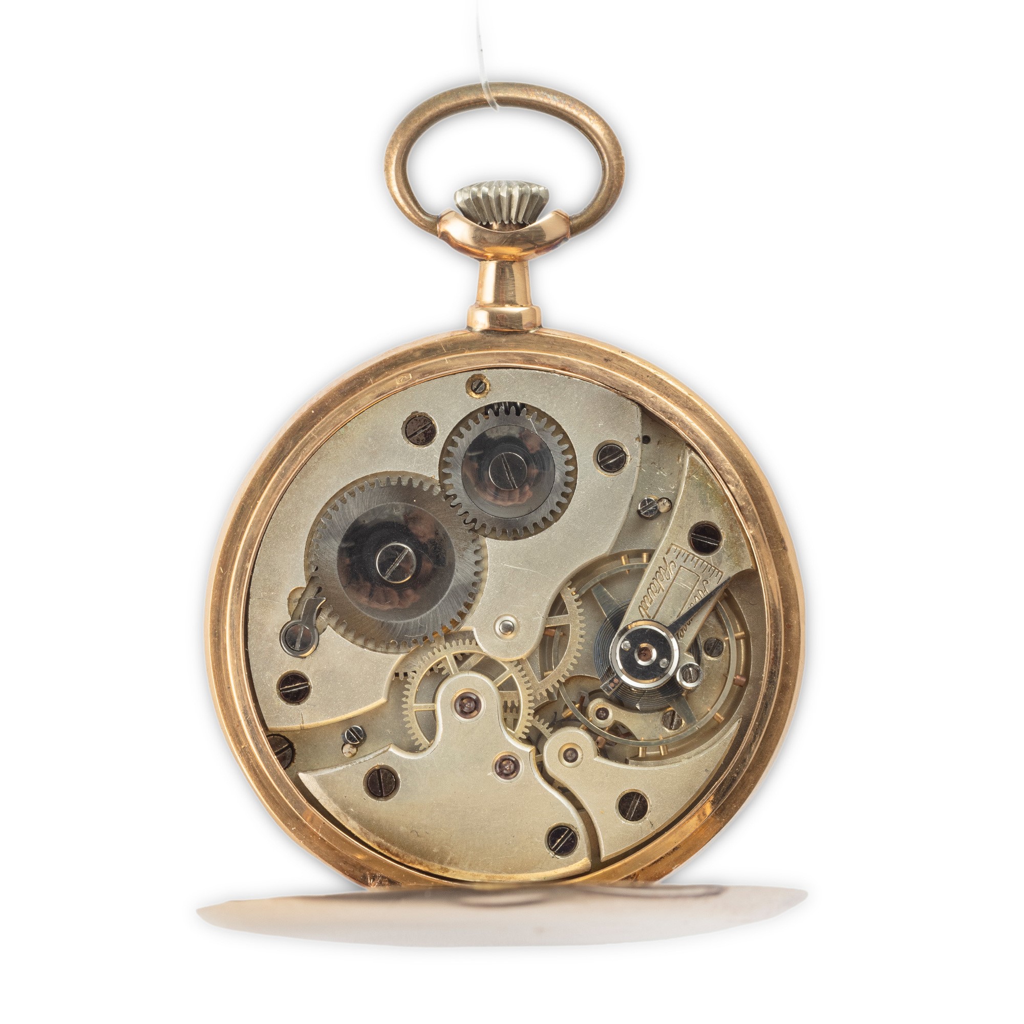 Eberhard & Co - Orologio da tasca in oro giallo 18k con quadrante argenté guillochè
