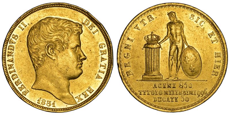 NAPOLI. FERDINANDO II DI BORBONE, 1830-1859. 30 Ducati 1831.  - Auction Numismatics - Cambi Casa d'Aste