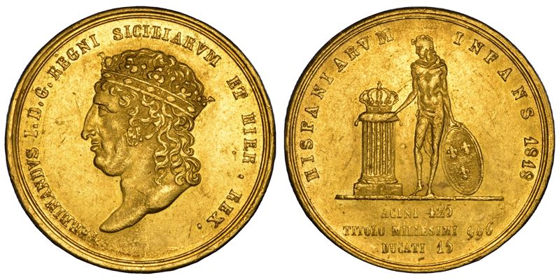 NAPOLI. FERDINANDO I DI BORBONE, 1816-1825. 15 Ducati 1818.  - Asta Numismatica - Cambi Casa d'Aste