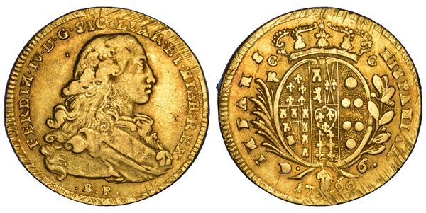 NAPOLI. FERDINANDO IV DI BORBONE, 1759-1799. 6 Ducati 1769.