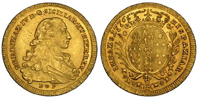 Ferdinando IV di Borbone (1759-1799), 6 Ducati, Napoli, 1776