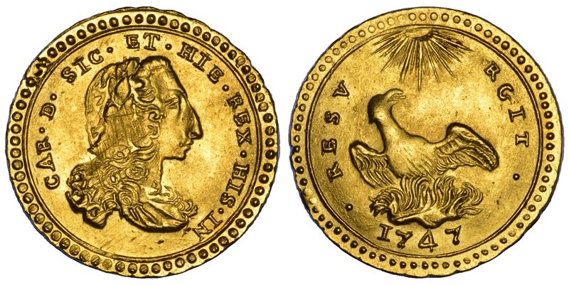 PALERMO. CARLO DI BORBONE, 1734-1759. Oncia 1747.  - Auction Numismatics - Cambi Casa d'Aste