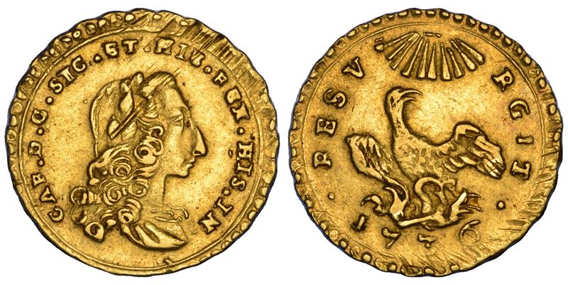 PALERMO. CARLO DI BORBONE, 1734-1759. Oncia 1736.  - Auction Numismatics - Cambi Casa d'Aste