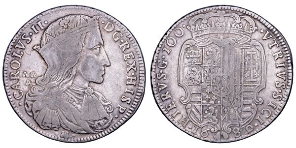 NAPOLI. CARLO II DI SPAGNA, 1665-1700. Ducato 1689.