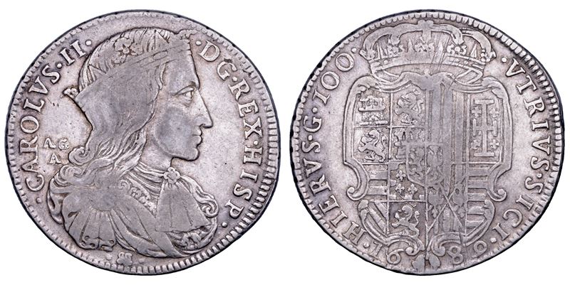 NAPOLI. CARLO II DI SPAGNA, 1665-1700. Ducato 1689.  - Asta Numismatica - Cambi Casa d'Aste