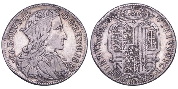 NAPOLI. CARLO II DI SPAGNA, 1665-1700. Ducato 1689.