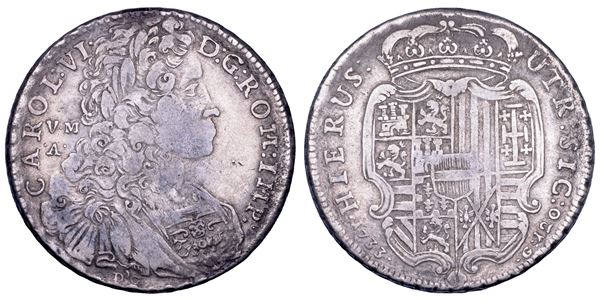 NAPOLI. CARLO III (VI) D’ASBURGO, 1707-1734. Secondo periodo come Imperatore d'Austria, 1711-1734. Piastra da 120 grana 1733.