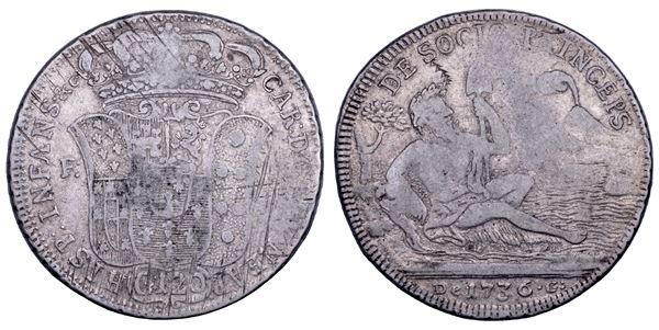 NAPOLI. CARLO DI BORBONE, 1734-1759. Piastra da 120 Grana 1736.
