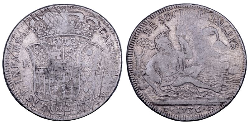 NAPOLI. CARLO DI BORBONE, 1734-1759. Piastra da 120 Grana 1736.  - Asta Numismatica - Cambi Casa d'Aste